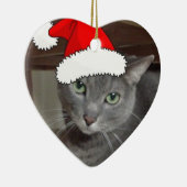 Russian Blue Cat Christmas Keramik Ornament (Rechts)