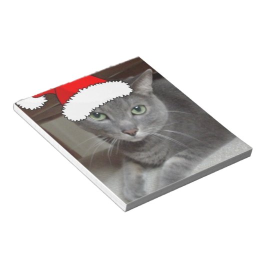 Russian Blue Cat Christmas Notizblock (angewinkelt)