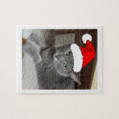 Russian Blue Cat Christmas Puzzle (Horizontal)