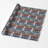 Russian Blue Cat Christmas Red Truck Holiday Geschenkpapier (Ungerollt)