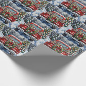 Russian Blue Cat Christmas Red Truck Holiday Geschenkpapier (Ecke)