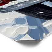 Russian Blue Cat Christmas Red Truck Holiday Poster (Ecke)