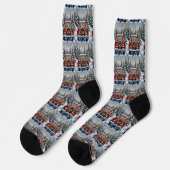 Russian Blue Cat Christmas Red Truck Holiday Socken (Linkes Detail)