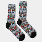 Russian Blue Cat Christmas Red Truck Holiday Socken (Rechts)
