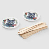 Russian Blue Cat Christmas Wreath Festive Kitten Fächer (Non-assembled)