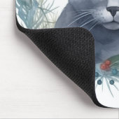Russian Blue Cat Christmas Wreath Festive Kitten Mousepad (Ecke)