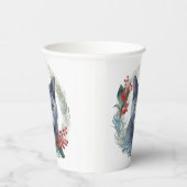 Russian Blue Cat Christmas Wreath Festive Kitten Pappbecher (Rechts)