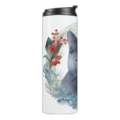 Russian Blue Cat Christmas Wreath Festive Kitten Thermosbecher (Nach links gedreht)