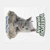 Russian Blue Cat Fleece Blanket (Vorderseite (Horizontal))