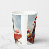 Russian Blue Cat in Sledge Let it Snow Christmas Pappbecher (Links)