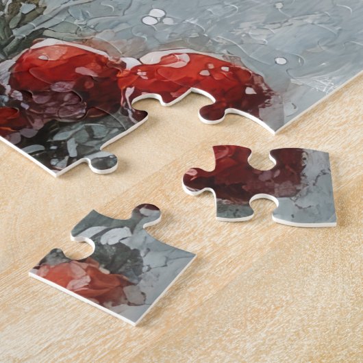 Russian Blue Cat in Sledge Let it Snow Christmas Puzzle (Seite)