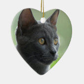 Russian Blue Cat Keramik Ornament (Rechts)