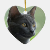Russian Blue Cat Keramik Ornament (Vorne)