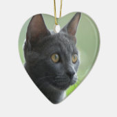 Russian Blue Cat Keramik Ornament (Links)