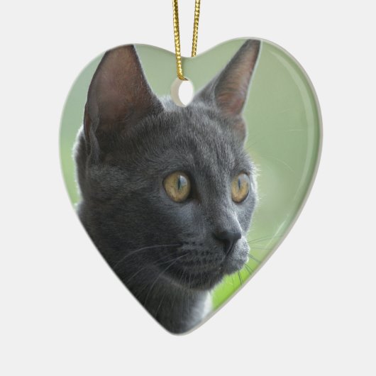 Russian Blue Cat Keramik Ornament (Links)