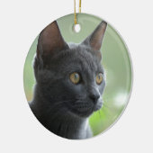 Russian Blue Cat Keramikornament (Links)