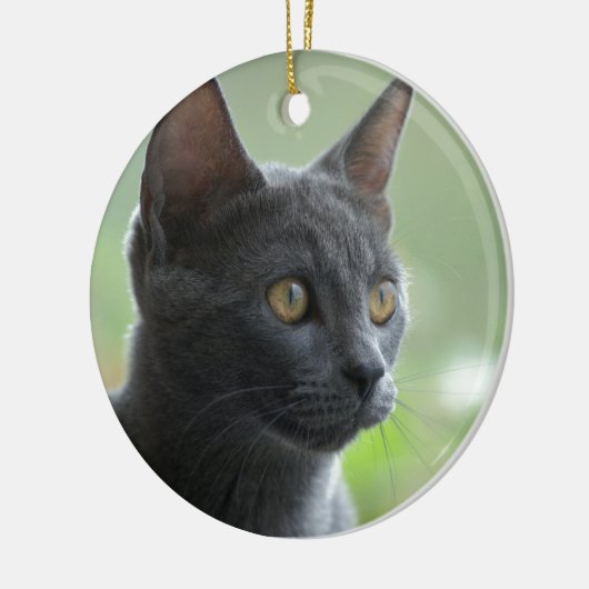 Russian Blue Cat Keramikornament (Links)
