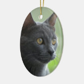 Russian Blue Cat Keramikornament (Links)