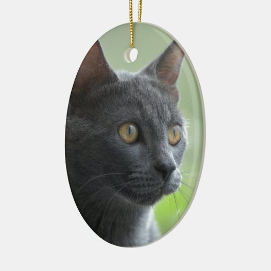 Russian Blue Cat Keramikornament (Links)