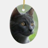 Russian Blue Cat Keramikornament (Vorne)