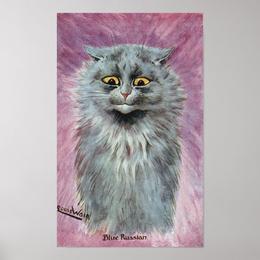 Russian Blue Cat, Louis Wain Poster (Vorne)