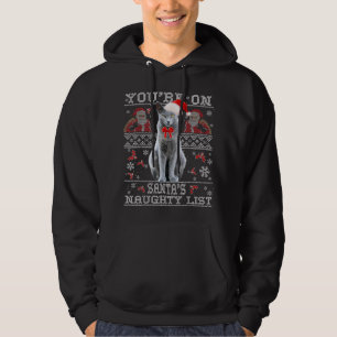 Russian Blue Cat Lover Xmas Ugly Sweater Hoodie