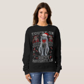 Russian Blue Cat Lover Xmas Ugly Sweater Sweatshirt (Vorne ganz)