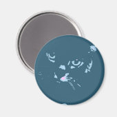 Russian Blue Cat Pop Art Magnet (Vorderseite/Rückseite)