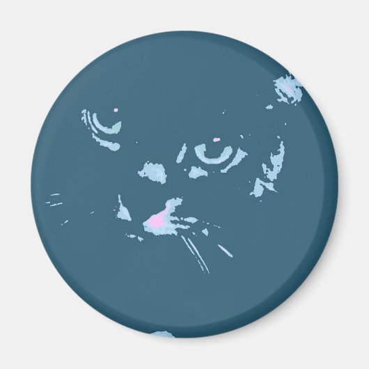 Russian Blue Cat Pop Art Magnet (Vorne)