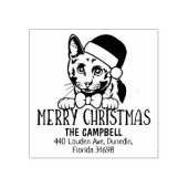 Russian Blue Cat Rücksendeadresse Weihnachten Gummistempel (Prägung)