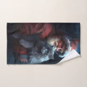 Russian Blue Cat Santa Claus Festliche Weihnachten Badhandtuch Set (Handtuch)