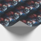 Russian Blue Cat Santa Claus Festliche Weihnachten Geschenkpapier (Ecke)