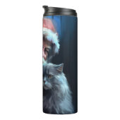 Russian Blue Cat Santa Claus Festliche Weihnachten Thermosbecher (Nach rechts gedreht)