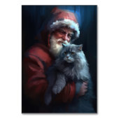 Russian Blue Cat Santa Claus Festliche Weihnachten Tischnummer (Rückseite)