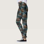 Russian Blue Cat Snowy Sleigh Weihnachtsdekor Leggings (Links)