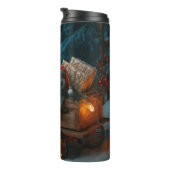 Russian Blue Cat Snowy Sleigh Weihnachtsdekor Thermosbecher (Nach rechts gedreht)