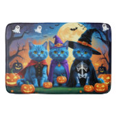 Russian Blue Cats Pumpkin Halloween Funny Badematte (Vorderseite)