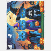 Russian Blue Cats Pumpkin Halloween Funny Fleecedecke (Vorderseite)