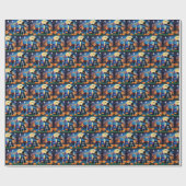 Russian Blue Cats Pumpkin Halloween Funny Geschenkpapier (Flach)