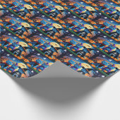 Russian Blue Cats Pumpkin Halloween Funny Geschenkpapier (Ecke)