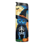 Russian Blue Cats Pumpkin Halloween Funny Thermosbecher (Nach rechts gedreht)