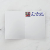 Russian Blue Christmas Strumpf Karte (Innenseite)