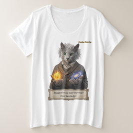 Russian Blue Einstein Cat - Imagination Große Größe T-Shirt
