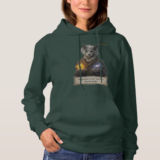 Russian Blue Einstein Cat - Imagination Hoodie (Vorderseite)