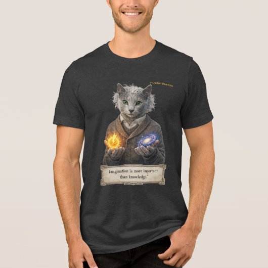 Russian Blue Einstein Cat - Imagination Tri-Blend Shirt (Vorderseite)