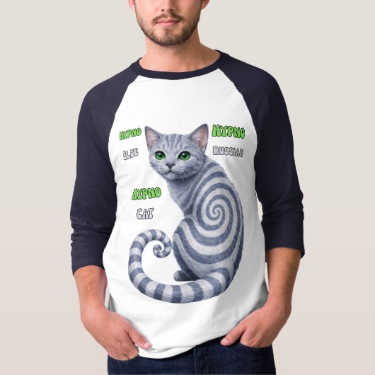 Russian Blue Hypno Cat T-Shirt (Vorderseite)