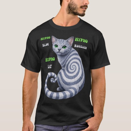 Russian Blue Hypno Cat T-Shirt (Vorderseite)