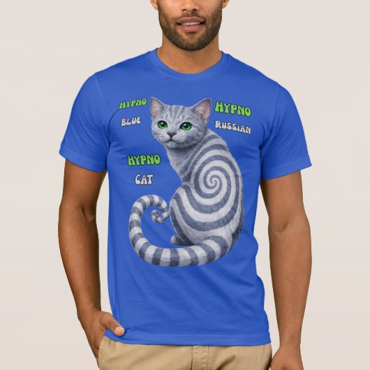 Russian Blue Hypno Cat T-Shirt (Vorderseite)