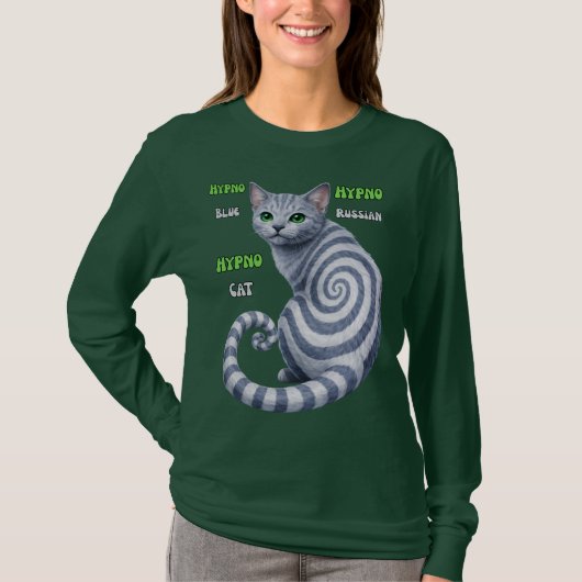 Russian Blue Hypno Cat T-Shirt (Vorderseite)