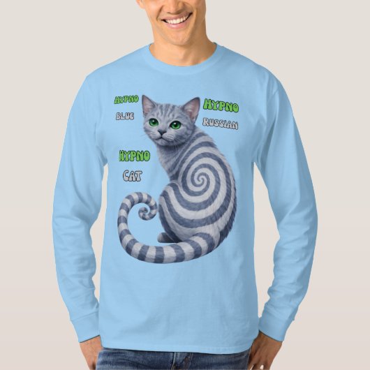 Russian Blue Hypno Cat T-Shirt (Vorderseite)